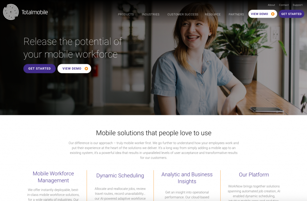 Totalmobile website mobile workforce