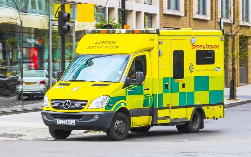 UK ambulance on high street