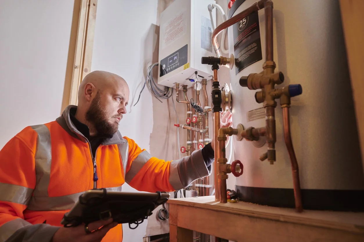 heating engineer installing system