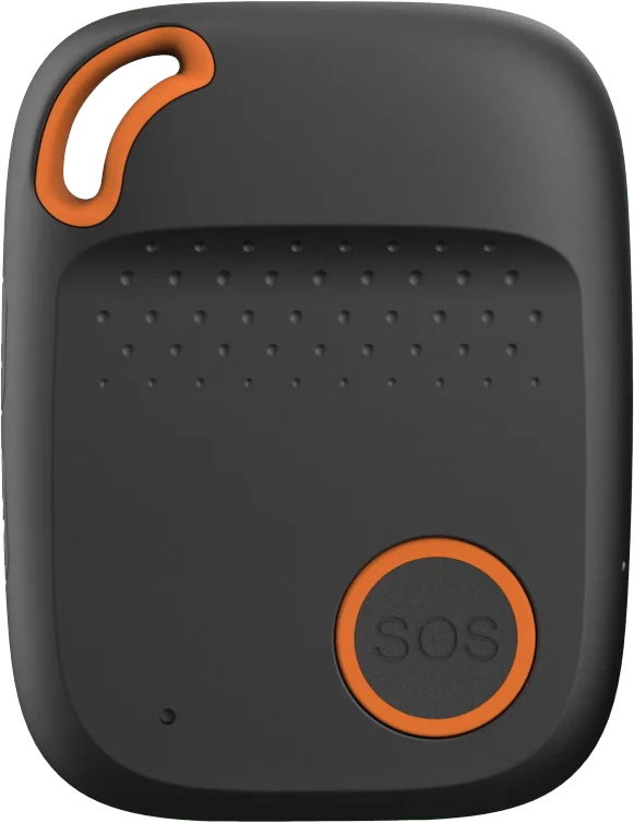 Totalmobiles 4g sos pendant in black and orange for raising lone worker alarms