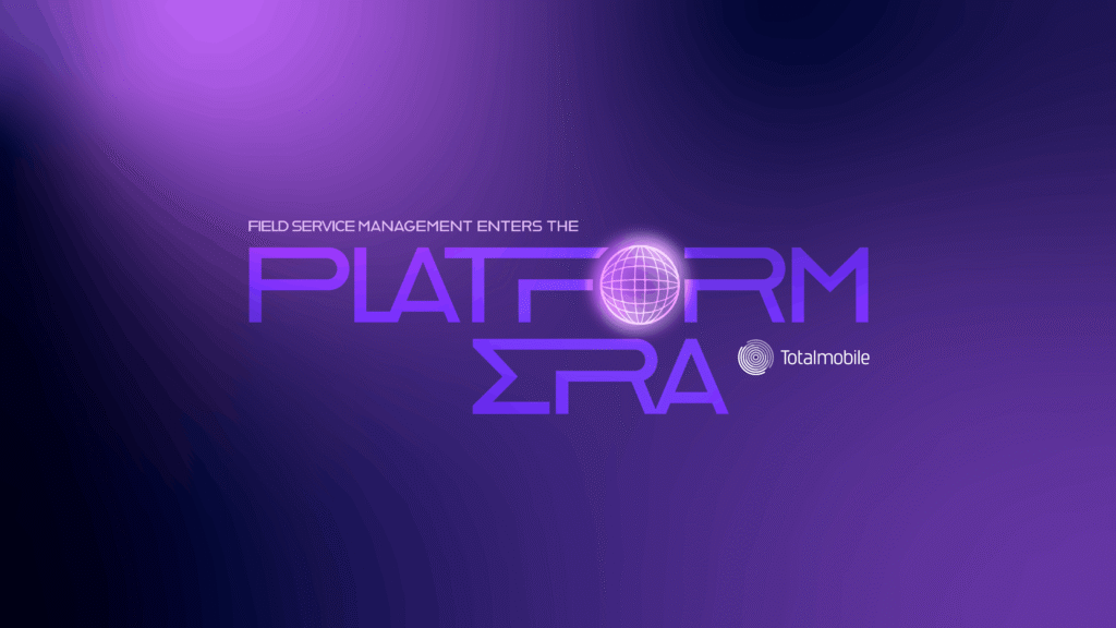 field service management enters the platform era promotional image on purple background
