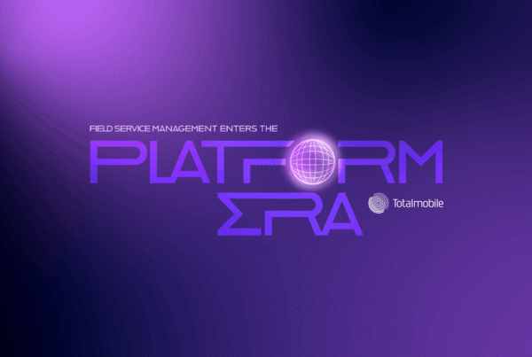 field service management enters the platform era promotional image on purple background